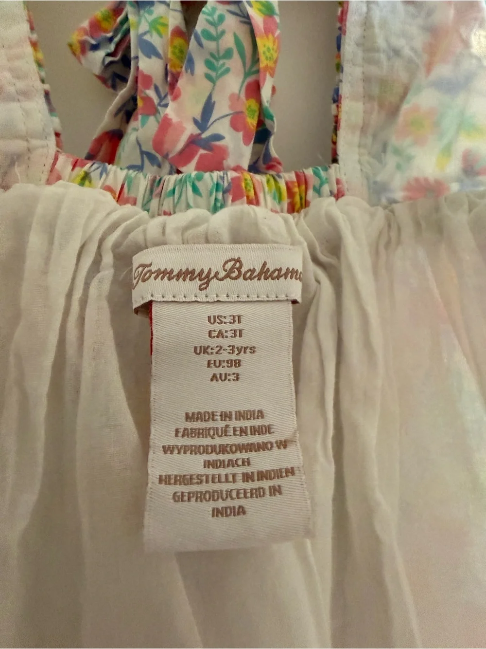 Tommy Bahama Girls Floral Ruffle Strap Dress - 3T